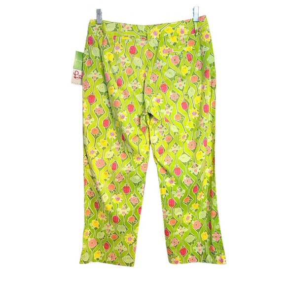 Lilly Pullitzer Vintage Palm Beach Liza Capri Pants Ladybugs and Lemons - Picture 2 of 6